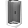 Mexen Rio shower cabin semi-circular 80 x 80 cm, graphite, black + Rio tray, white - 863-080-080-70-40-4710