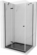 Mexen Roma swing shower cabin 80 x 100 cm, transparent, black + Flat tray, black - 854-080-100-70-00-4070B