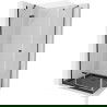 Mexen Roma hinged shower cubicle 120 x 90 cm, Transparent, Black + shower tray Flat, Black - 854-120-090-70-00-4070B