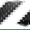 Mexen Roma hinged shower cubicle 90 x 120 cm, Graphite, Chrome + shower tray Flat, Black - 854-090-120-01-40-4070