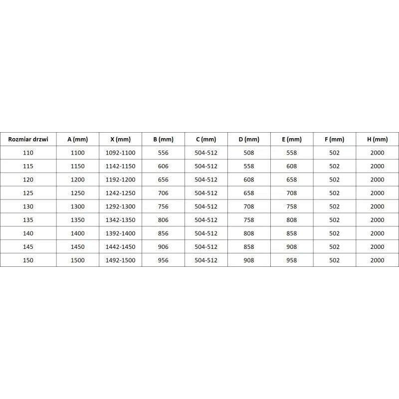 Mexen Lunar-B L Left Hinged Shower Door 115 cm, Transparent, White - 832SL-115-050-20-00-L