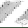 Mexen Roma hinged shower cubicle 90 x 120 cm, Transparent, Black + shower tray Flat, White - 854-090-120-70-00-4010B