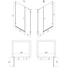 Mexen Lunar-B L shower door left-hinged 120 cm, transparent, rose gold - 832SL-120-050-60-00-L