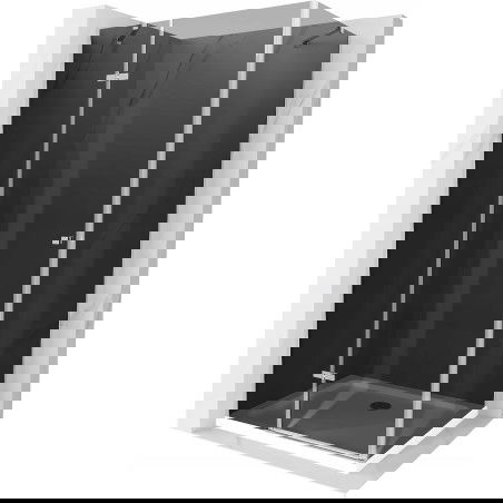 Mexen Roma pivot shower enclosure 100 x 120 cm, graphite, chrome + Flat tray, white - 854-100-120-01-40-4010