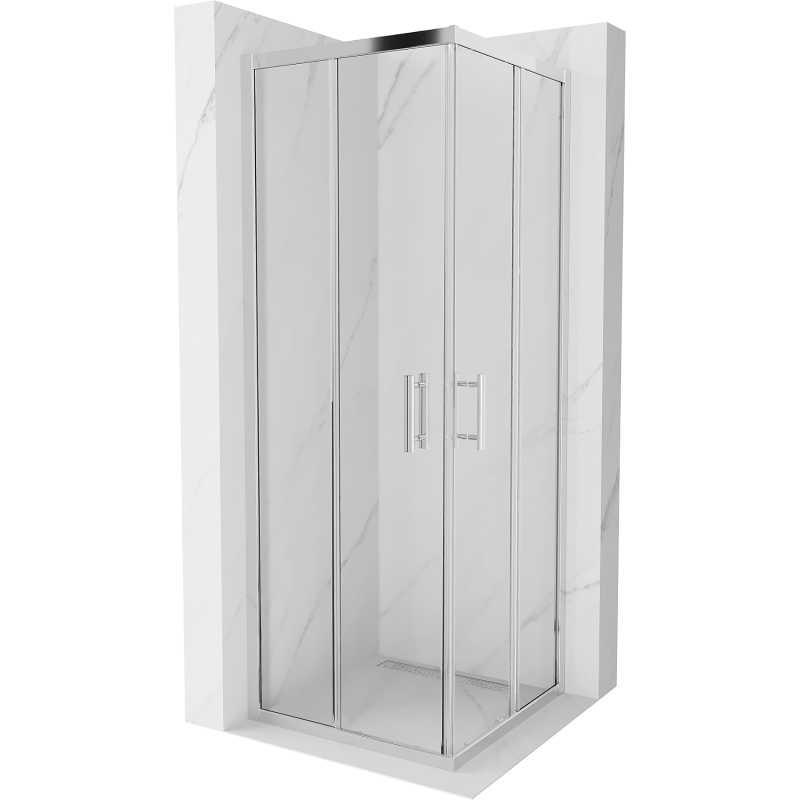 Mexen Rio 70 x 70 cm Square Shower Enclosure, Transparent, Chrome - 860-070-070-01-00