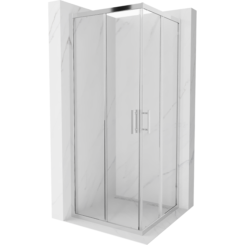 Mexen Rio 80 x 80 cm square shower cabin, transparent, chrome - 860-080-080-01-00