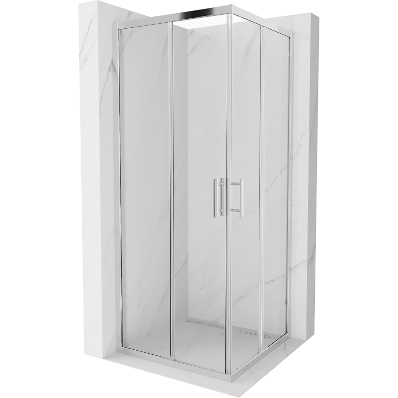 Mexen Rio square shower cabin 80 x 80 cm, transparent, chrome - 860-080-080-01-00