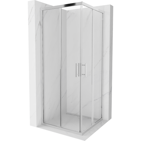 Mexen Rio square shower cabin 80 x 80 cm, transparent, chrome - 860-080-080-01-00