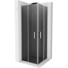 Mexen Rio square shower cubicle 70 x 70 cm, Graphite, Chrome - 860-070-070-01-40