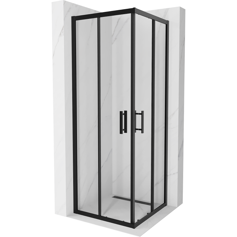 Mexen Rio Square Shower Enclosure 70 x 70 cm, Transparent, Black - 860-070-070-70-00