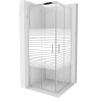 Mexen Rio square shower cabin 80 x 80 cm, stripes, chrome - 860-080-080-01-20