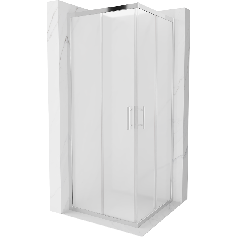Mexen Rio 80 x 80 cm Square Shower Cabin, Frosted, Chrome - 860-080-080-01-30