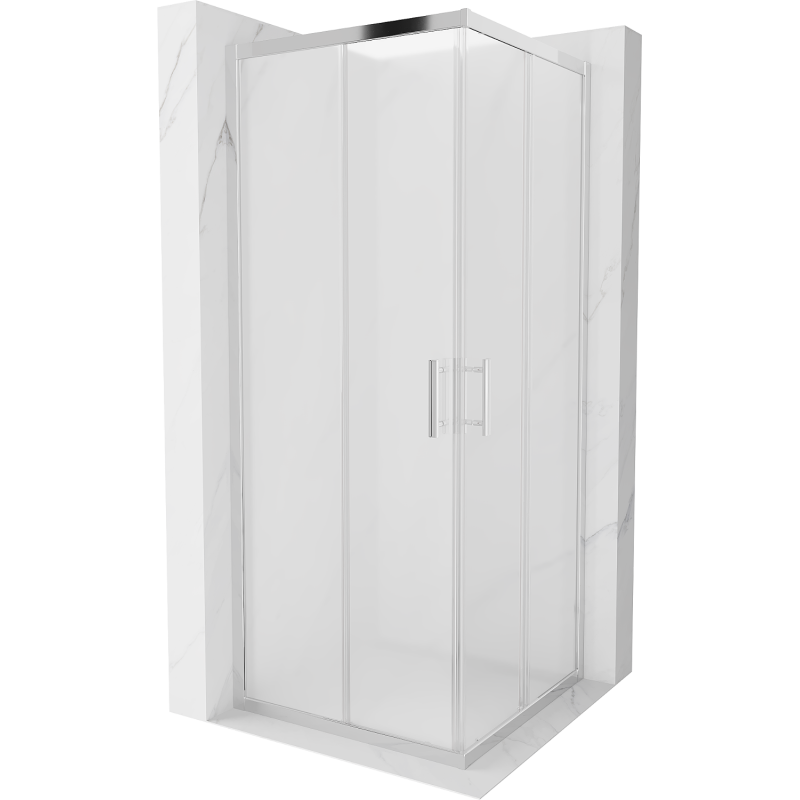 Mexen Rio Square Shower Enclosure 80 x 80 cm, Frosted, Chrome - 860-080-080-01-30