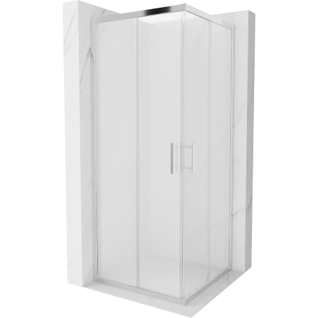 Mexen Rio Square Shower Enclosure 80 x 80 cm, Frosted, Chrome - 860-080-080-01-30