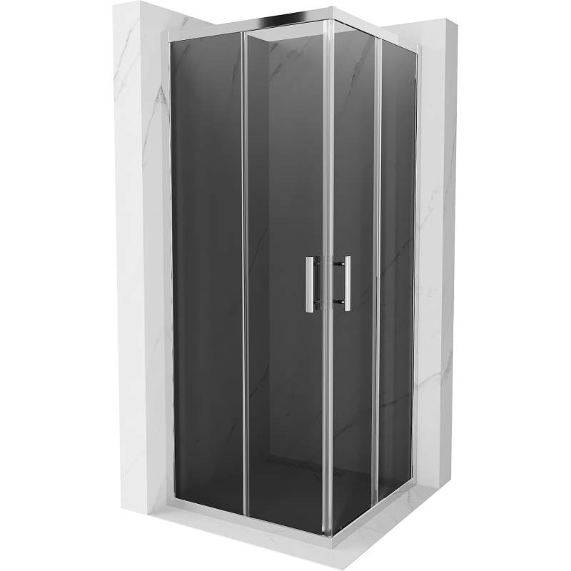 Mexen Rio square shower cabin 80 x 80 cm, graphite, chrome - 860-080-080-01-40
