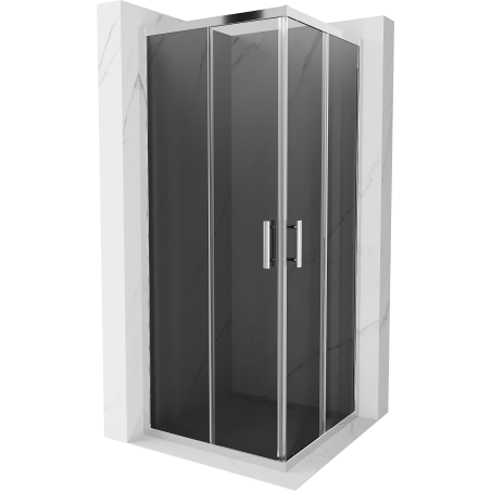 Mexen Rio 80 x 80 cm Square Shower Cabin, Graphite, Chrome - 860-080-080-01-40
