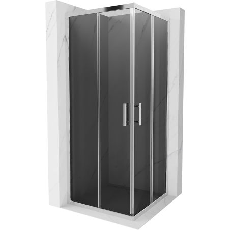 Mexen Rio square shower cabin 80 x 80 cm, graphite, chrome - 860-080-080-01-40