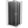 Mexen Rio 80 x 80 cm Square Shower Cabin, Graphite, Chrome - 860-080-080-01-40