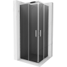 Mexen Rio square shower cabin 80 x 80 cm, graphite, chrome - 860-080-080-01-40