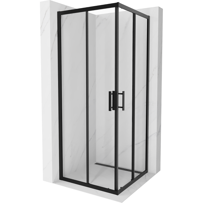 Mexen Rio square shower cabin 80 x 80 cm, transparent, black - 860-080-080-70-00