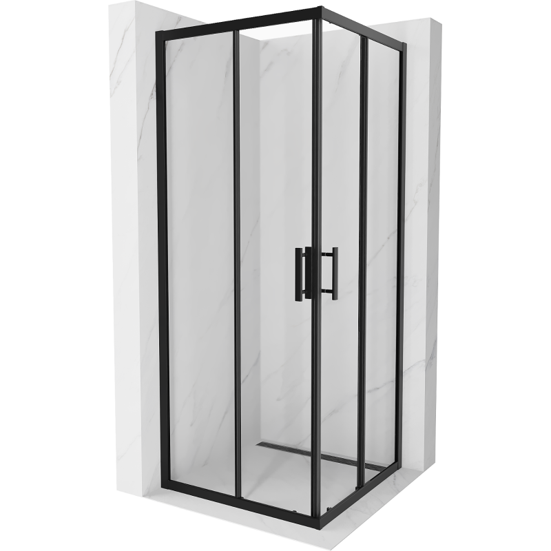 Mexen Rio square shower cubicle 80 x 80 cm, Transparent, Black - 860-080-080-70-00