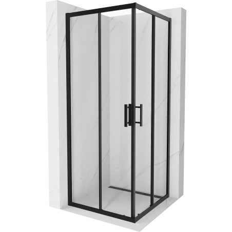 Mexen Rio square shower cabin 80 x 80 cm, transparent, black - 860-080-080-70-00