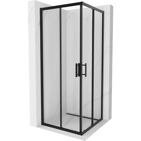 Mexen Rio square shower cubicle 80 x 80 cm, Transparent, Black - 860-080-080-70-00