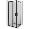 Mexen Rio square shower cubicle 80 x 80 cm, Transparent, Black - 860-080-080-70-00