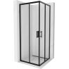 Mexen Rio square shower enclosure 80 x 80 cm, transparent, black - 860-080-080-70-00