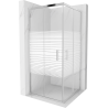 Mexen Rio square shower enclosure 90 x 90 cm, white stripes, chrome - 860-090-090-01-20