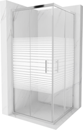 Mexen Rio square shower enclosure 90 x 90 cm, stripes, chrome - 860-090-090-01-20