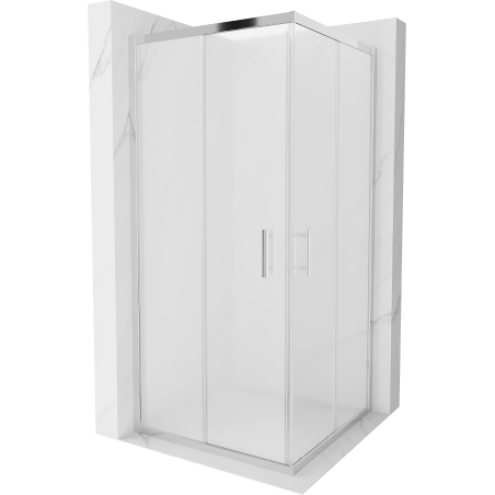 Mexen Rio square shower cabin 90 x 90 cm, frosted, chrome - 860-090-090-01-30