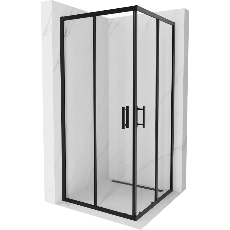 Mexen Rio Square Shower Cabin 90 x 90 cm, Transparent, Black - 860-090-090-70-00