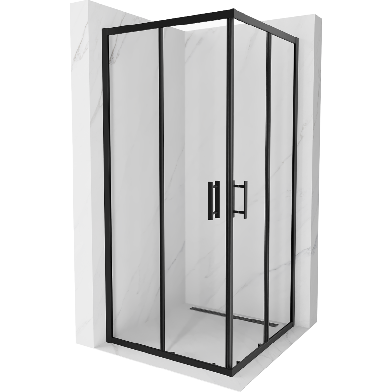 Mexen Rio Square Shower Enclosure 90 x 90 cm, Transparent, Black - 860-090-090-70-00