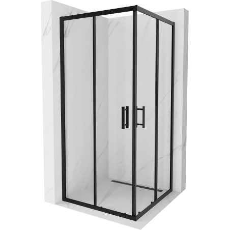 Mexen Rio Square Shower Cabin 90 x 90 cm, Transparent, Black - 860-090-090-70-00