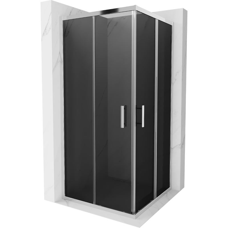 Mexen Rio Square Shower Cabin 90 x 90 cm, Graphite, Chrome - 860-090-090-01-40