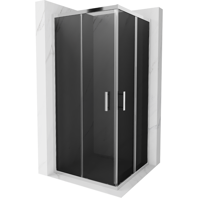 Mexen Rio square shower enclosure 90 x 90 cm, graphite, chrome - 860-090-090-01-40