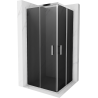 Mexen Rio square shower enclosure 90 x 90 cm, graphite, chrome - 860-090-090-01-40
