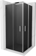 Mexen Rio square shower enclosure 90 x 90 cm, graphite, chrome - 860-090-090-01-40