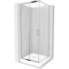 Mexen Rio square shower cabin 80 x 80 cm, transparent, chrome + Rio shower tray, white - 860-080-080-01-00-4510