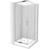 Mexen Rio square shower cabin 80 x 80 cm, transparent, chrome + tray, white - 860-080-080-01-00-4510