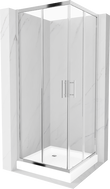 Mexen Rio square shower cabin 80 x 80 cm, transparent, chrome + tray, white - 860-080-080-01-00-4510