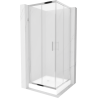 Mexen Rio square shower cabin 80 x 80 cm, frost, chrome + tray, white - 860-080-080-01-30-4510