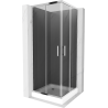 Mexen Rio square shower cabin 80 x 80 cm, graphite, chrome + shower tray, white - 860-080-080-01-40-4510
