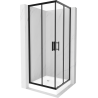 Mexen Rio square shower cabin 80 x 80 cm, transparent, black + Rio tray, white - 860-080-080-70-00-4510