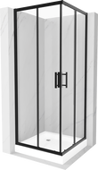 Mexen Rio square shower cubicle 80 x 80 cm, Transparent, Black + shower tray Rio, White - 860-080-080-70-00-4510