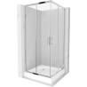 Mexen Rio square shower cabin 90 x 90 cm, transparent, chrome + Rio tray, white - 860-090-090-01-00-4510