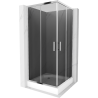Mexen Rio 90 x 90 cm square shower cabin, graphite, chrome + tray, white - 860-090-090-01-40-4510
