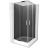 Mexen Rio square shower cubicle 90 x 90 cm, Graphite, Chrome + shower tray Rio, White - 860-090-090-01-40-4510