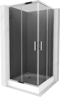 Mexen Rio square shower cubicle 90 x 90 cm, Graphite, Chrome + shower tray Rio, White - 860-090-090-01-40-4510